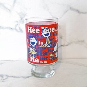 Vintage Peanuts drinking glass, Charlie Brown, Snoopy, Linus, Lucy